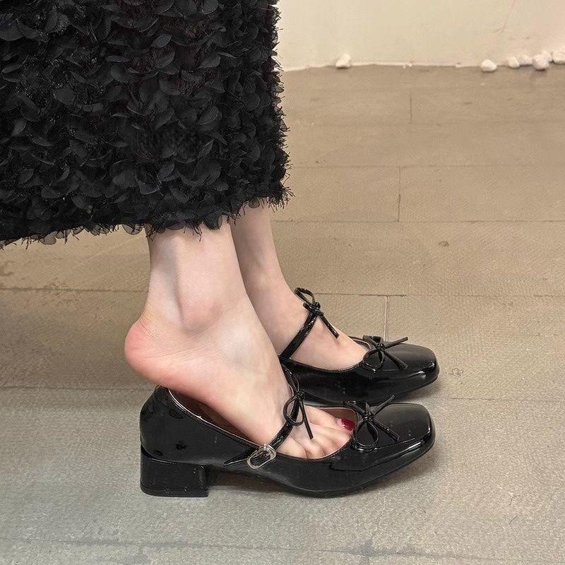 Commuter Early Spring Beautiful Single Shoes Summer 2026 Sweet Bow Versatile with Skirt Silver Single Shoes Women Wear Super Beautiful