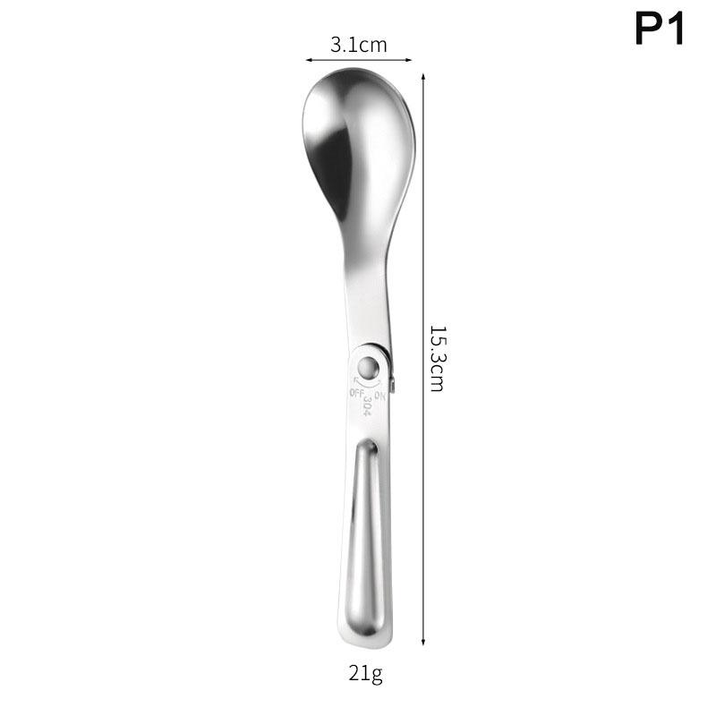 304 Stainless Steel Solding Spoon Outdoor Portable Fold Spoon Fork Knife Travel Folding Spoon Camping Hiking Picnic Tableware
