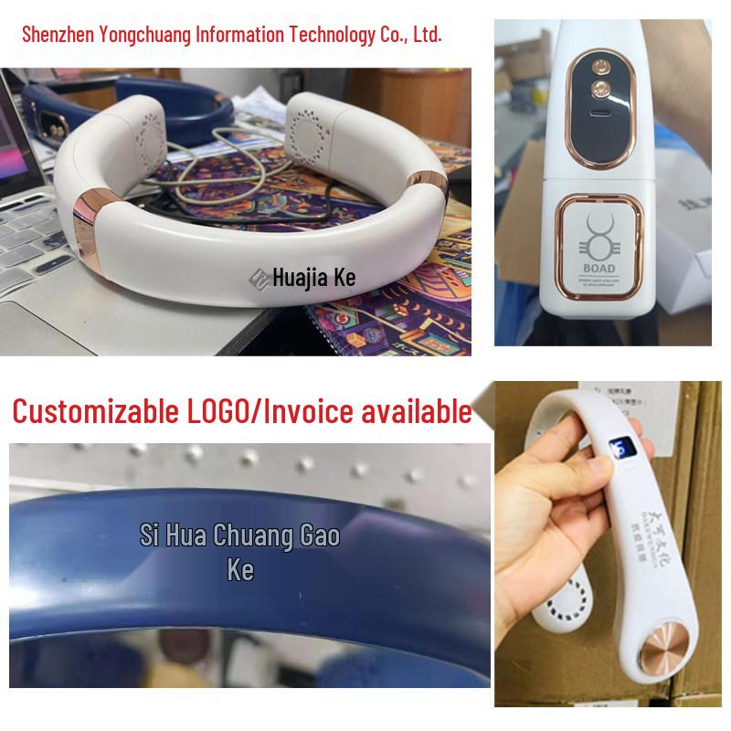 2025 Lazy Neck Fan: USB Rechargeable, 100-Speed, Bladeless, Ice Ceramic Cooling