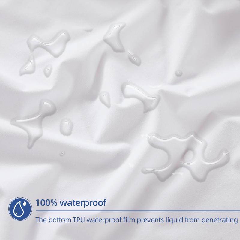 Soft Fitted Sheet Waterproof Mattress Protector, Breathable Mattress Pad Cover, White Sheet Bed Sheets with Elastic