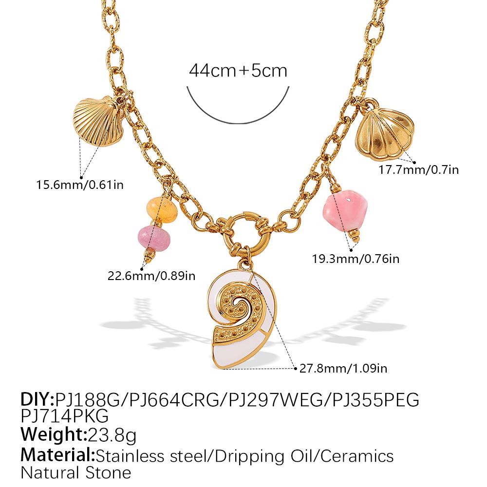 Ocean Wind Resort Beach DIY Pendant Starfish Necklace Stainless Steel Gold Plated Necklace Jewelry Women