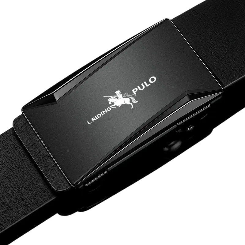 Äkta PULO-bälte för män i mjukt läder, automatiskt bälte med spänne Ungdomsaffär Casual Byxor med alla matcher