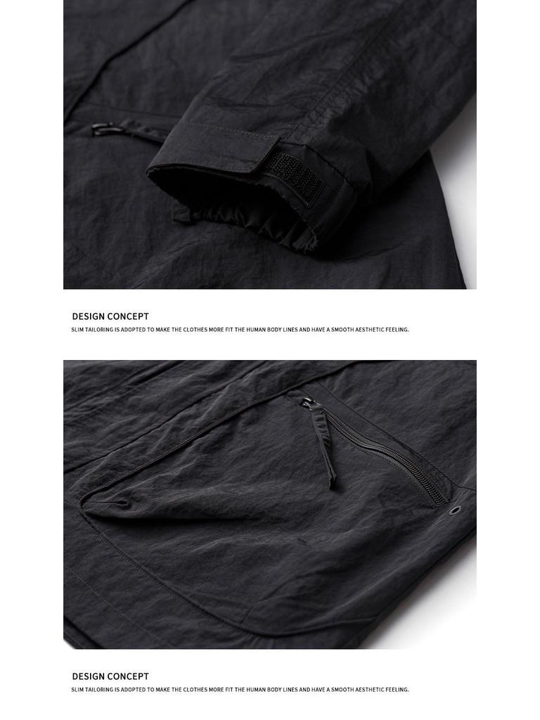 Men's Trendy Long Sleeve Jacket - Spring/Autumn Style, Solid Color, Casual & Versatile Outerwear