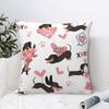 Dachshund Valentines Day Pillow Covers Polyester Home Dogs Animal Cushion Cover Cool Decorative Pillow Cover 4545
