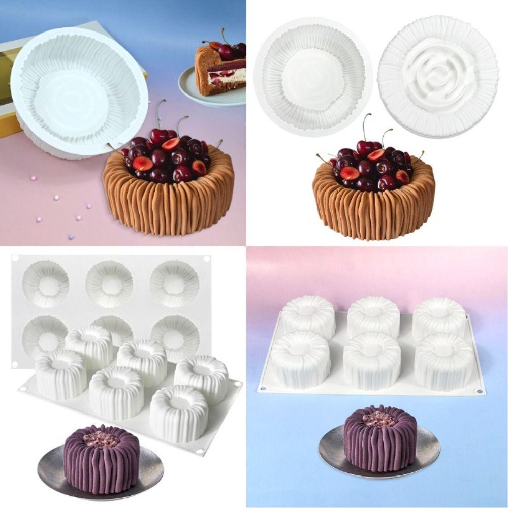 

Silicone Material Chocolate Mousse Mould Round Flower Design DIY Baking Mould 2