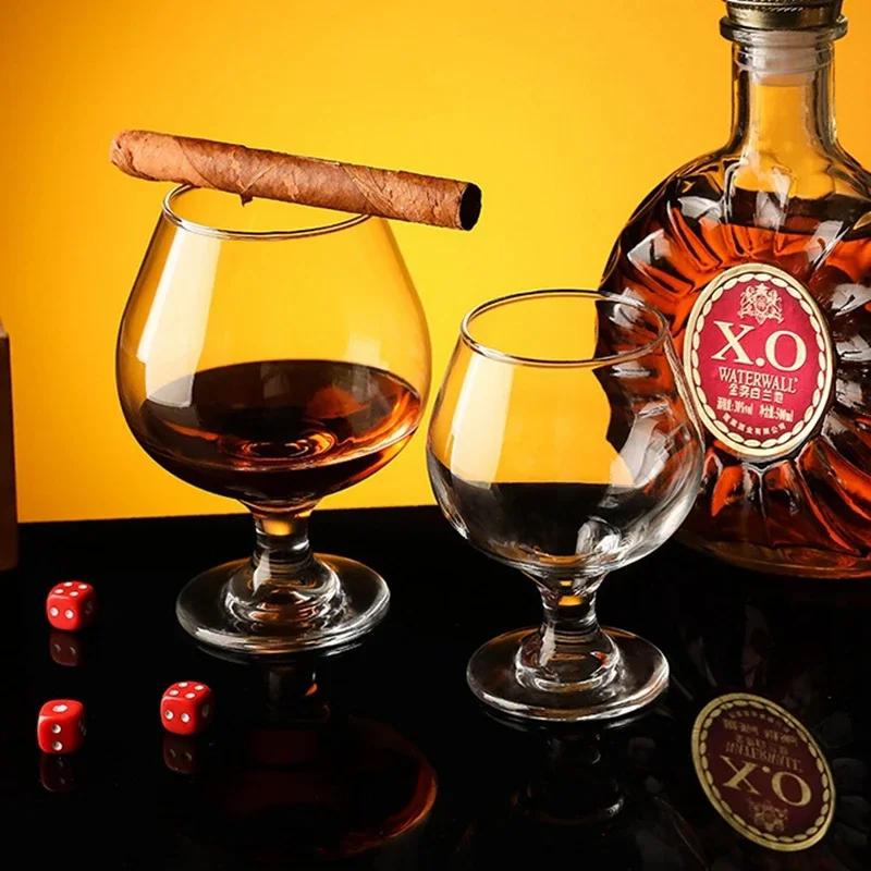 Brandy Glass Short Foot Baijiu Cup Whiskey -thickened Wine Glass Household Water Bottle Transparent Cup Bar Accessories