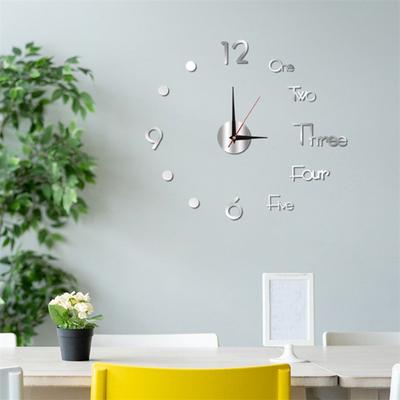 3D DIY Wall Clock Simple Installation Battery-Powered Quiet Modern Nordic Wall Clock for Living Room Bedroom