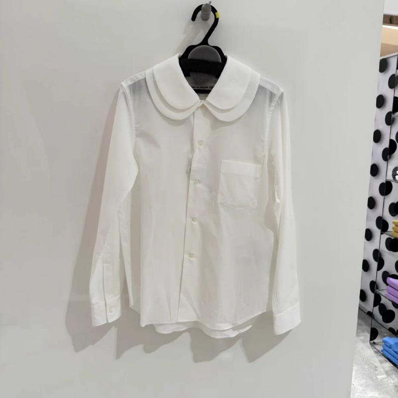 

CDG KZYU 2025 Spring/Summer Women s Japanese-Style Double-Layer Doll Collar Long-Sleeve Cardigan Shirt Medium белый