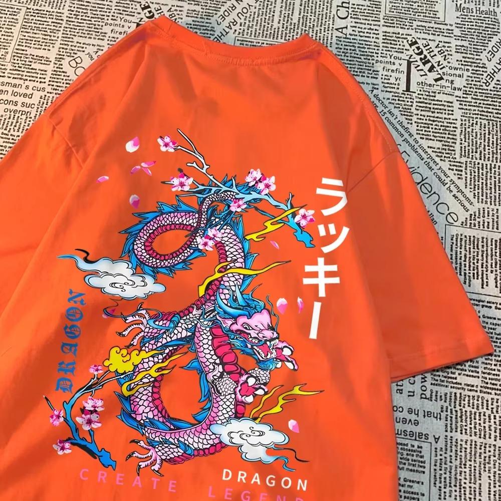 Dragon creează nori de bun augur bărbați femei tricou model sudoare haine model vară noi topuri O-Neck cuplu tricouri