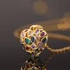 Colored Copper Zircon Love Necklace Fashionable and Versatile Style Clavicle Chain Necklace