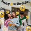 40th Birthday Decorations Set Black and Gold Balloons Banner Garland