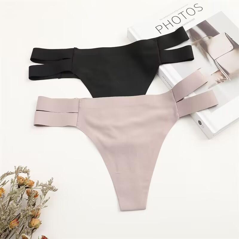 Seamless Female Thongs Sexy Women's Panties Silk Satin Underwear G-Strings Low-Rise Invisible Underpants T-Back