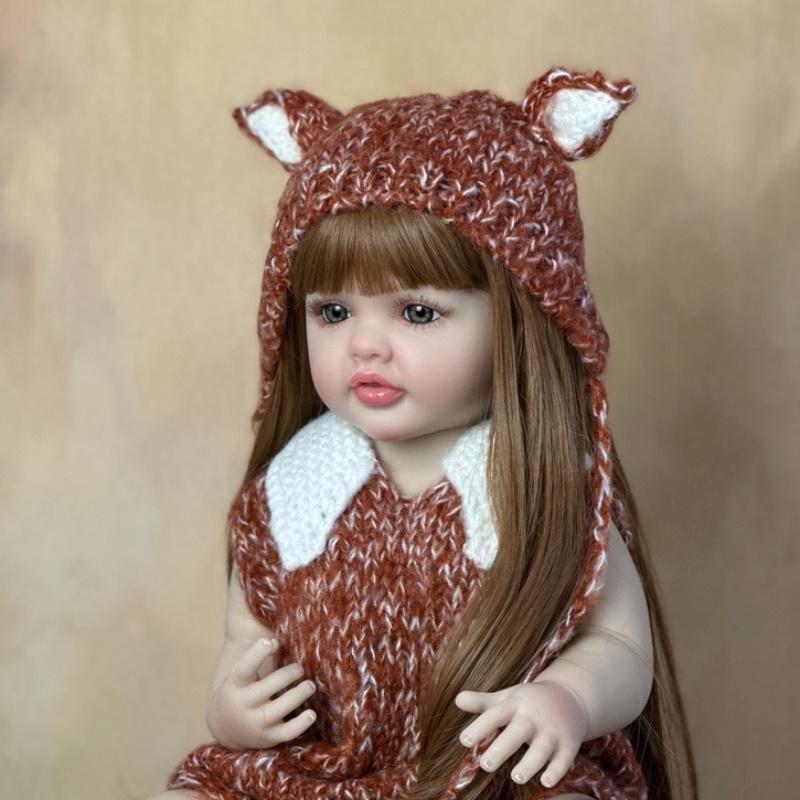 BZDOLL Lifelike Reborn Baby 55cm 22inch Girl Newborn Doll with Full Soft Vinyl Body Princess Toddler Bebe Birthday Gift