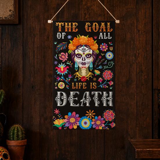 Day of The Dead Art Mexican Fabric Wall Fiesta