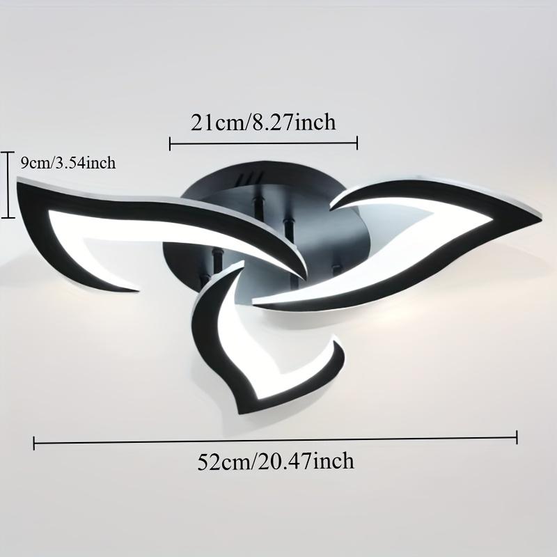 Elegant Leaf-Shaped Metal Ceiling Light with Acrylic Shade – Semi-Flush Mount