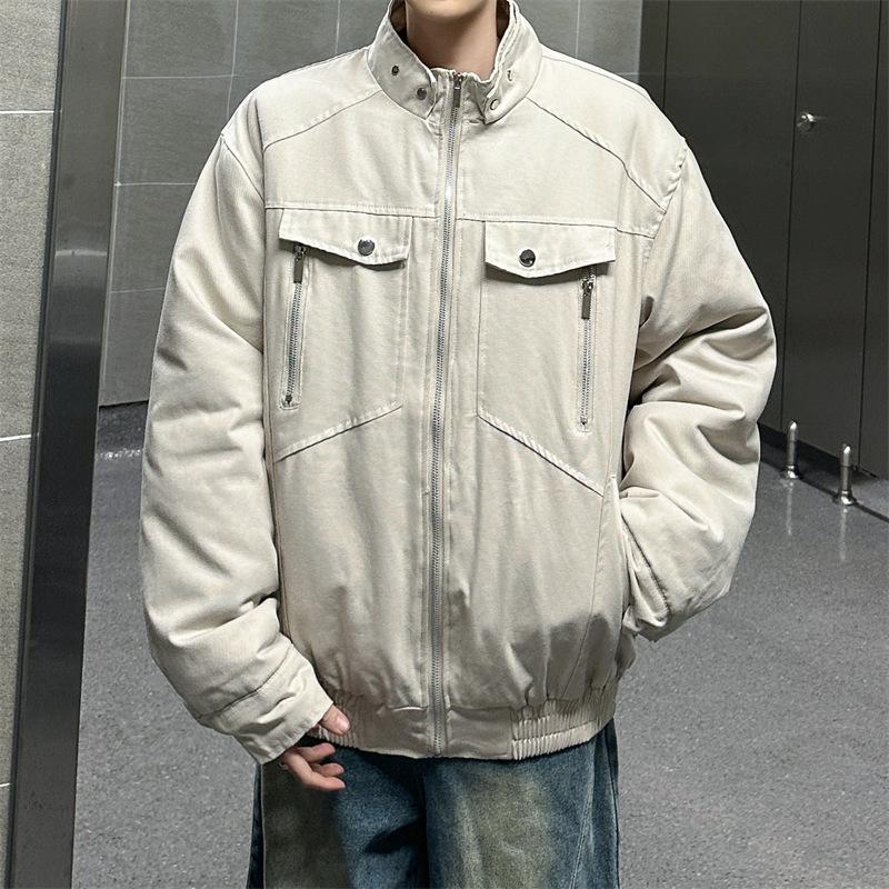 

Spring and Autumn New Jacket Men s Handsome Fashion Zipper Design Men s Top Stand Collar Jacket Men s 2XL