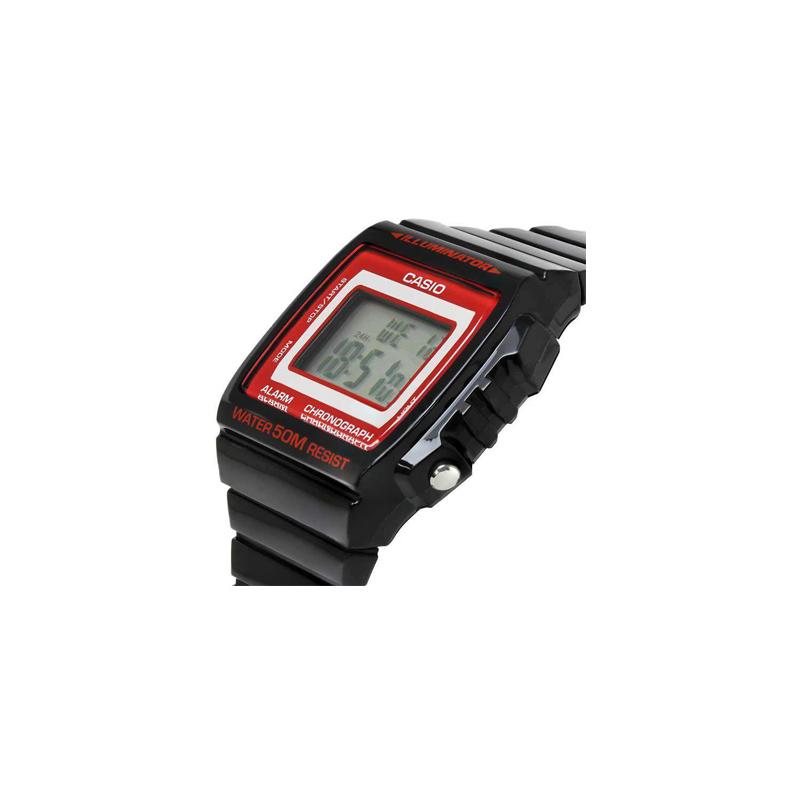 Casio Series YOUTH Series - Silicone Small Square LCD Display Waterproof Sports Student Quartz Movement Resin Strap Japanese and Korean W-215H-1A2