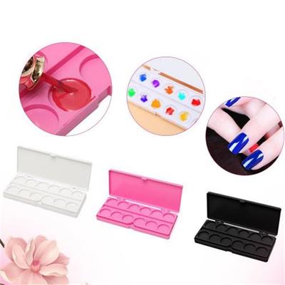Plastic Rectangula Nail Art Painting Watercolor Palette Storage Box Eyeshadow Drawing Paint Box
