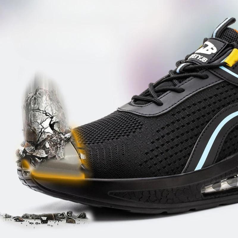 Safety Shoes for Men and Women Breathable Work Sports Shoes Steel Toe Shoes Puncture Resistant Safety Protection Sneakers