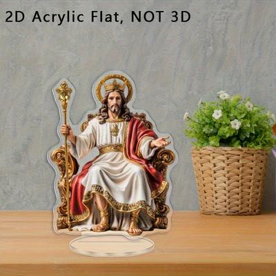 2D Flat Acrylic Jesus Religious Decoration, Indoor and Outdoor Decoration - No Battery/electricity Required, Free Day Decoration, Shop Decoration, Dui