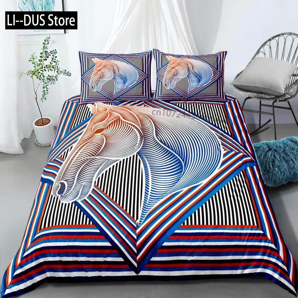 

Comforter Horse King Size Horse Cowboy Animal Bedding Set For Kid Boys Girls Microfiber Abstract Dream Catcher Comforter (quilt)-EU Single(135*200cm)3pcs