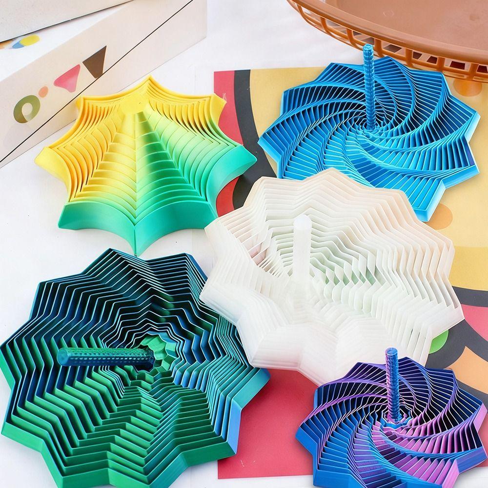 PLA Fractal Fidget Hexagon with Handles Desktop Decompression Toys Fidget Toy  for Office&School