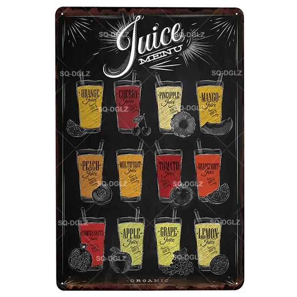 [SQ-DGLZ] Mojito Metal Sign Vintage Metal Plaque Plates Decor For Pub Bar Home Wall Decor Tin Signs Cocktail Poster Gift