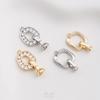14K Gold-Filled Zirkon & Perle Geometrischer Quadratischer Verbinder für Handgefertigte Armbänder & Halsketten
