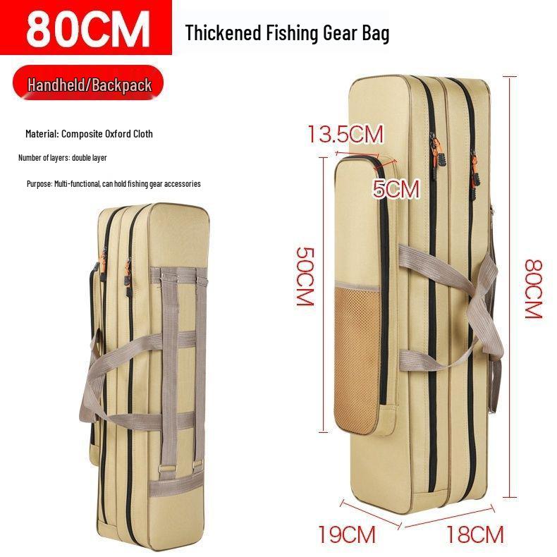 A1R Mini Multi-Layer Fishing Rod Bag - Canvas Gear Bag for Ice & Standard Fishing