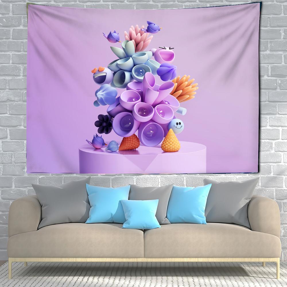 Fresh and Cute Cartoon Tapestry Background Cloth Wall Hanging Beach Mat Room Aesthetic Decoration Home Decoration Children Gift