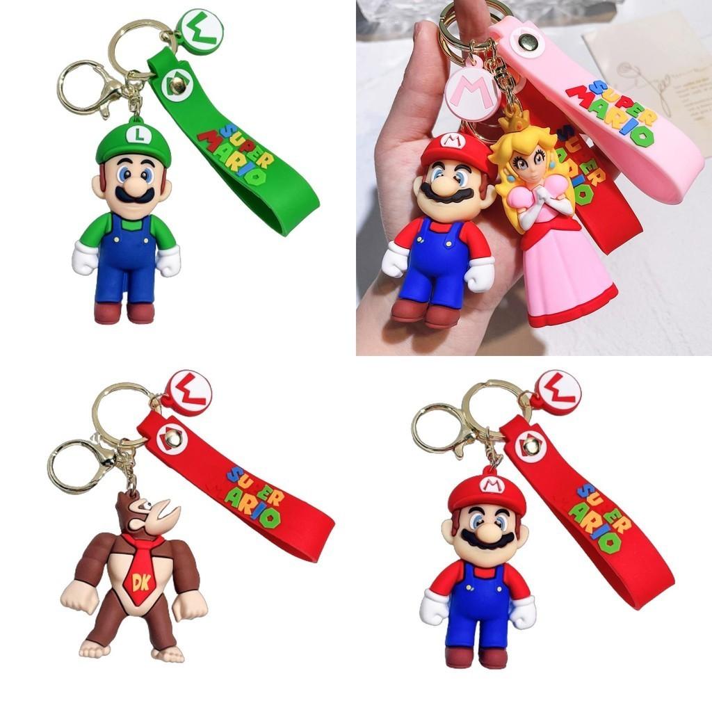 Cute Super Mario Keychain For Car And Bag Decorations Soft Pvc Material