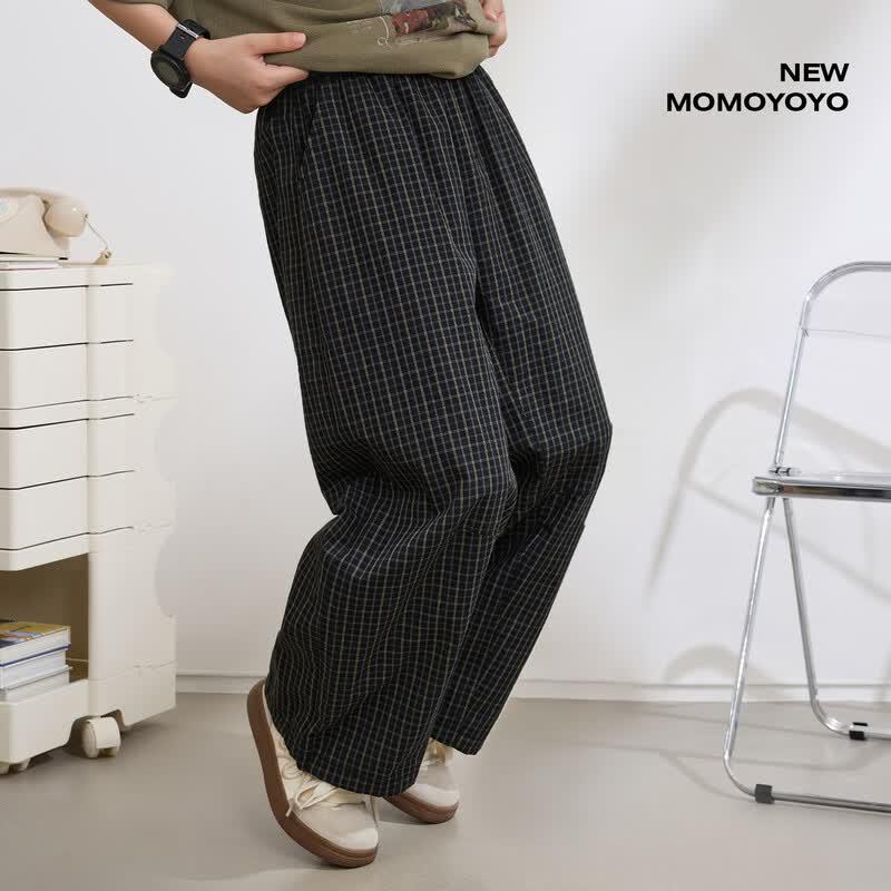Kids' Casual Plaid Straight-Leg Pants