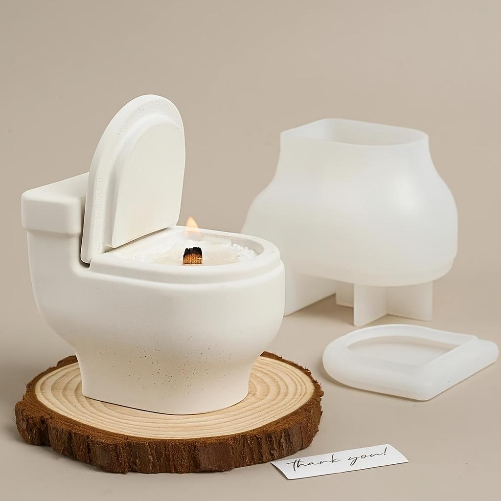 Silicone Resin Casting Molds for Candle Holder and Storage - Toilet Shape, DIY Handmade Craft Mold - for Home Decor Enthusiasts