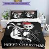 3Pcs Christmas Jack Skellington Bedding Set Quilt Cover Pillowcase Home Christmas Xmas Halloween Gift 1 Duvet Cover 2 Pillowcase S921493
