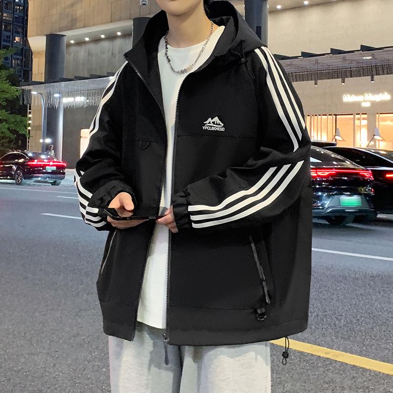 

Трендова весняно-осіння куртка-вітрівка вільного крою для підлітків: Спортивний стиль високого класу. M 80-100 lbs