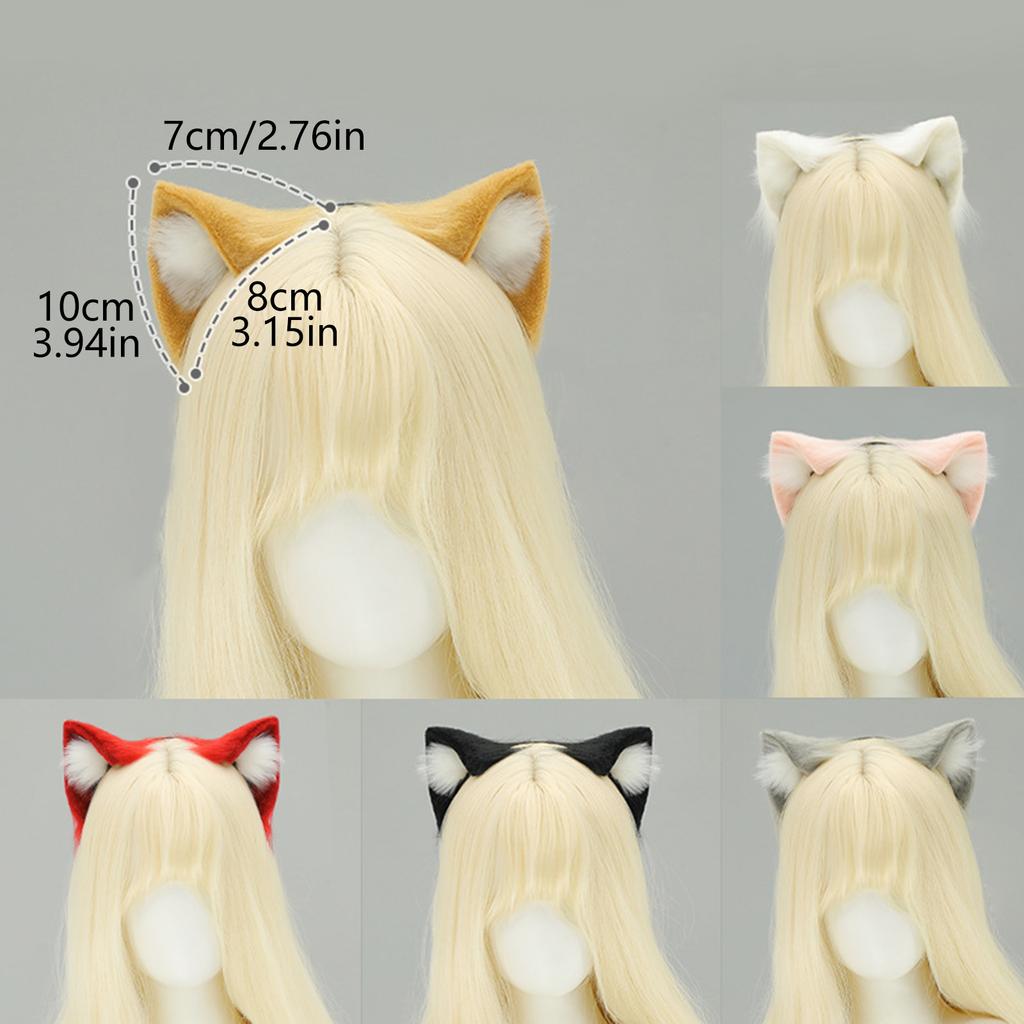 Adjustable Soft Plush Cats Ear Hairband Bendable Anime Ear Hairhoop For Roleplay Event Halloween Carnivals Celebration