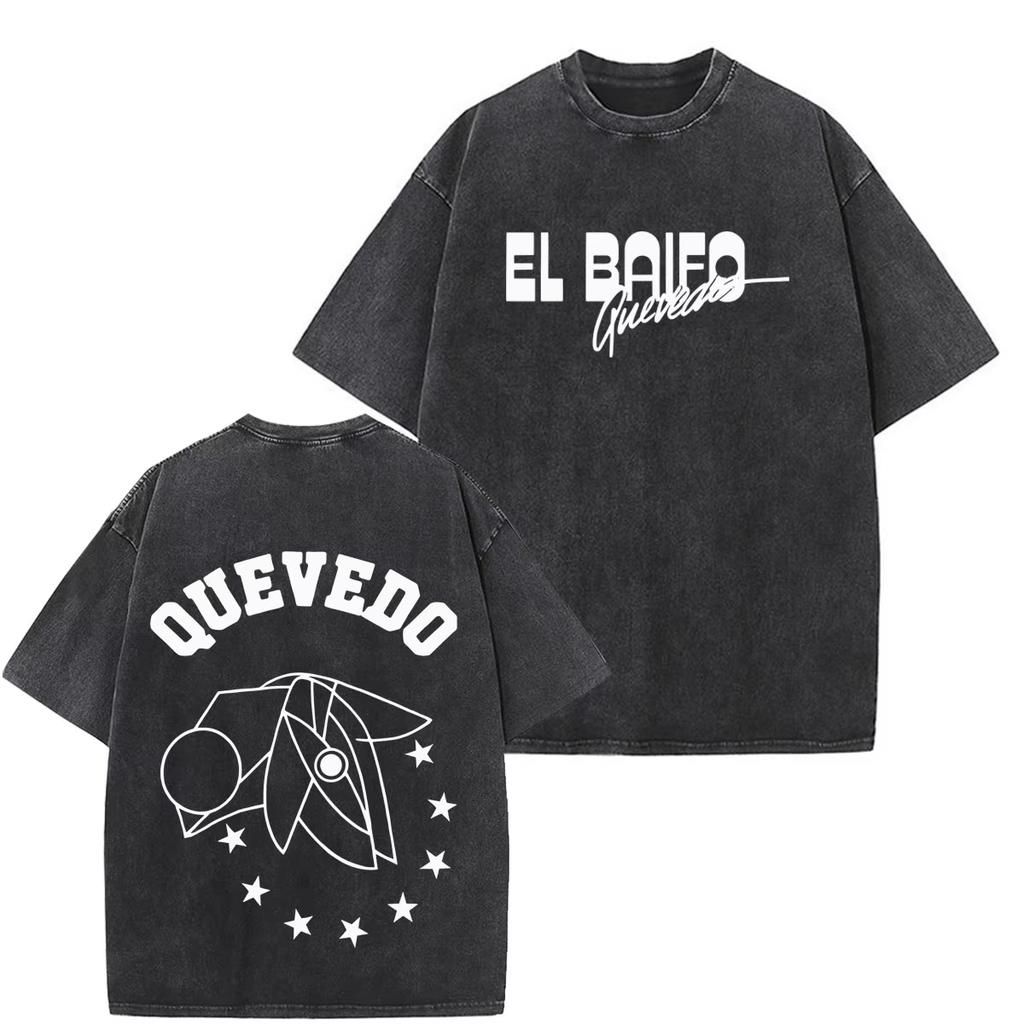 QUEVEDO EL BAIFO Album 2026 Tour Graphics Vintage Washed Tees Men Women Fashion T-shirts Loose Oversized Unisex Harajuku high quality