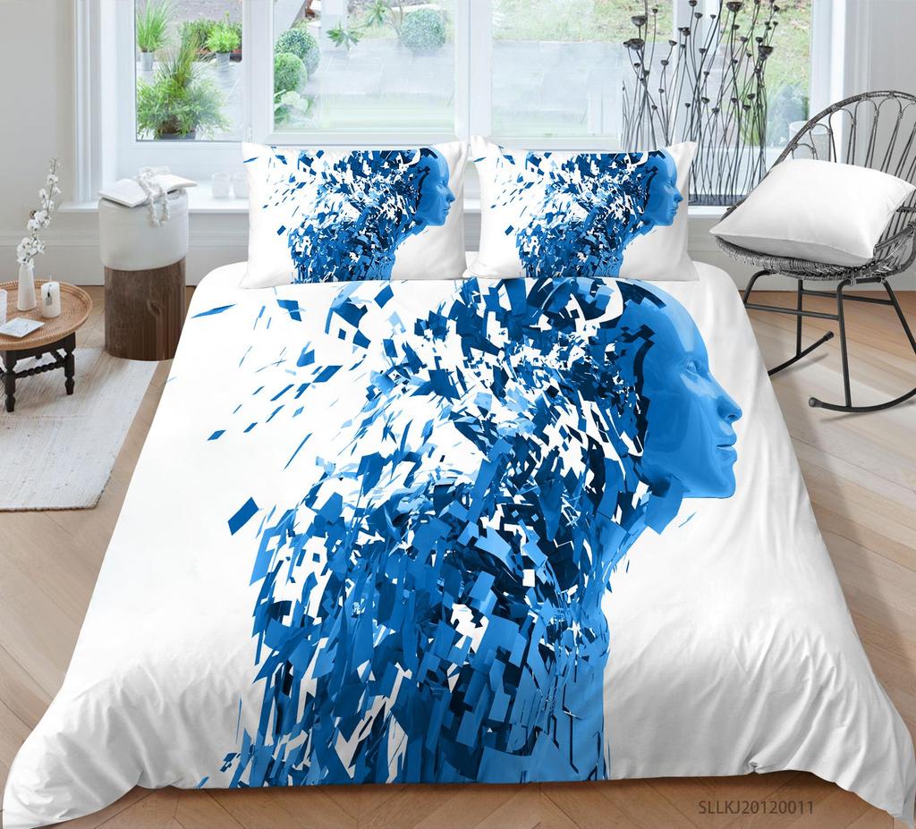 Luxury Furniture Bedding Set New Bedspread 3D Figure Print Family Bedroom Full Size Quilt Cover and Pillowcase Microfiber