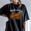 Trick Or Treat Skeleton In Pumpkin T-shirt | Comfort Colors 1717 | Halloween Jack O Lantern Tee | Spooky Fall Skeleton Graphic Shirt