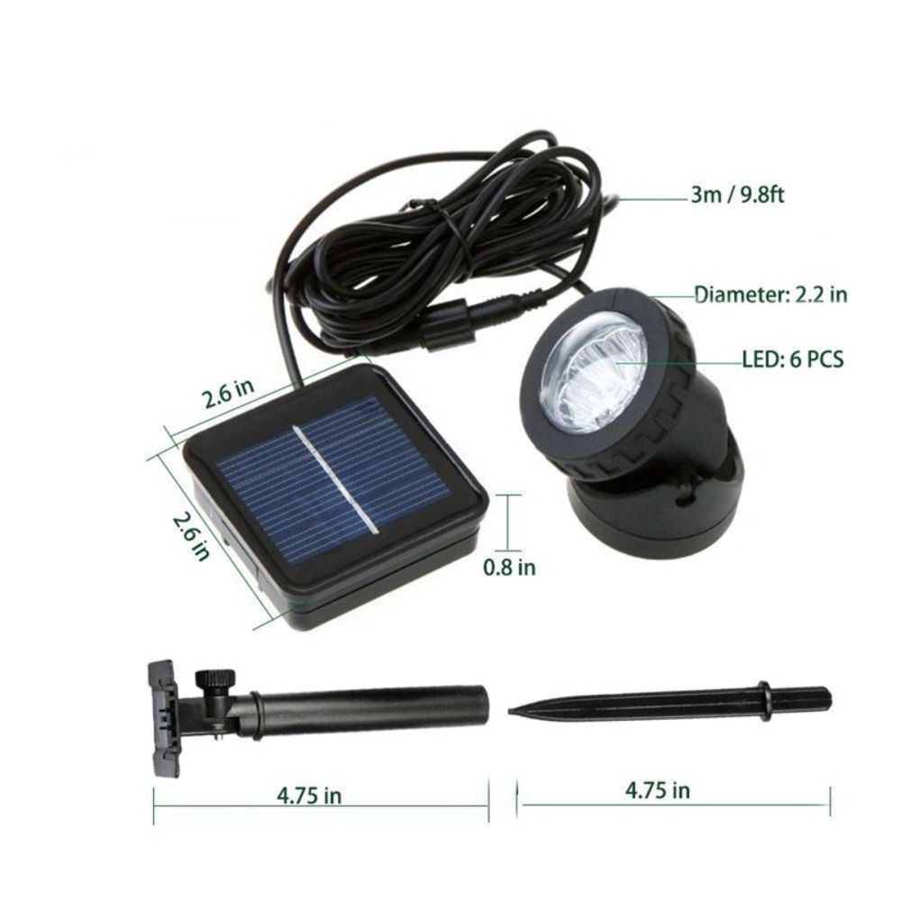 Dual Waterproof Solar Pond Spotlights Auto On/Off Solar Spot Light Solar Lights Lawn Lighting