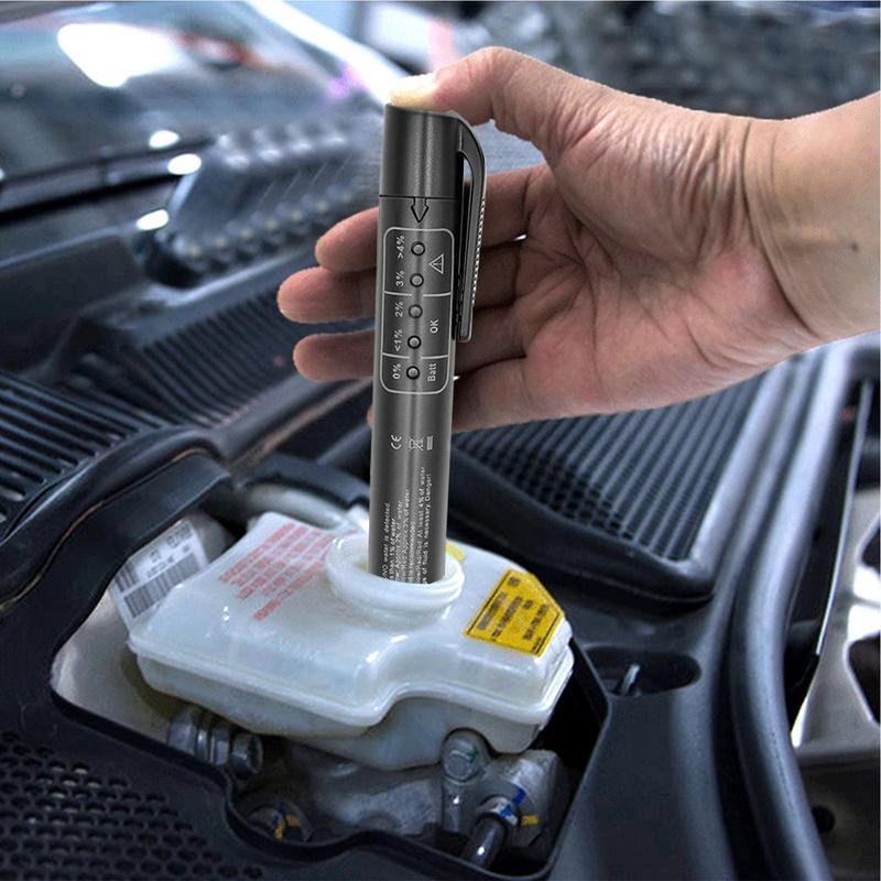 Auto Bremsflüssigkeit Tester Prüfstift Für Bremsöl Öl Feuchtigkeitsanalysator Mit 5 LED-Anzeigen Auto Bremsdiagnose Prüfwerkzeug