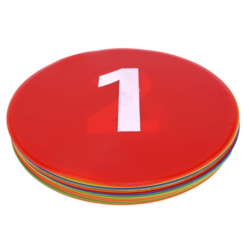 Numbered Spots Marker Flat Floor Spots Markers for Field and Courts Marking Fitness Agility Training Sport Game Exercise
