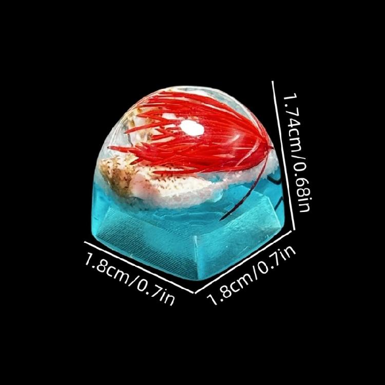 Clear Keycaps Featuring Underwater And Ocean Creature Pattern For Mechanical Keyboards Switches Decoration