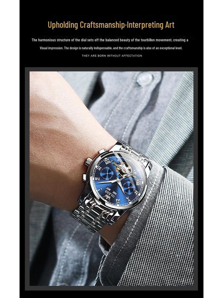 Oris Herren Multifunktions Automatische Mechanische Wasserdichte Skelettuhr