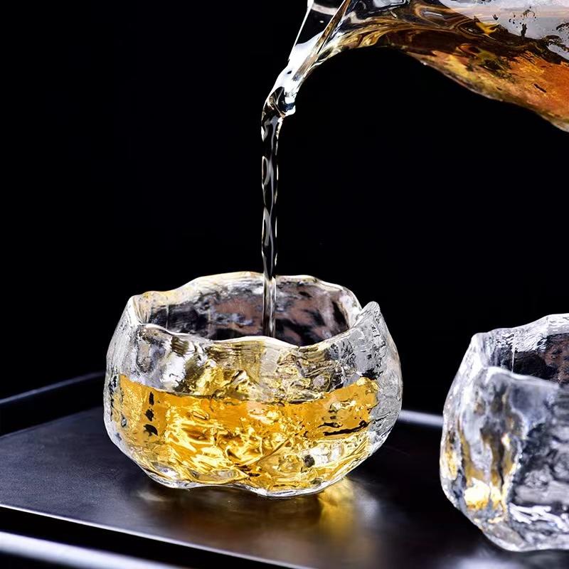 High-end Handmade Liuli Glass Crystal Cup Thickened Heat-resistant Kungfu Tea Cup Japanese Small Wine Glass