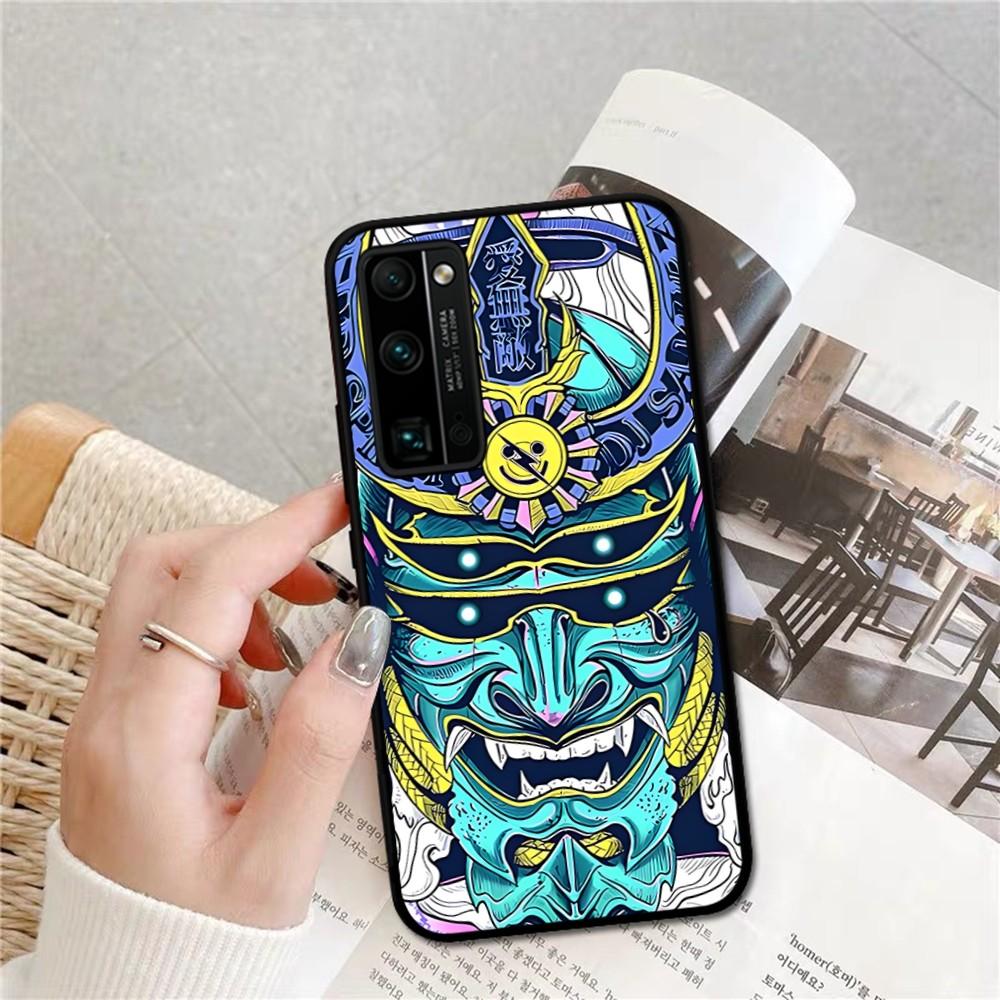 Samurai Oni Mask Phone Case For Huawei Honor 10 Lite 9 20 7A 9X 30 50 60 70 Pro Plus Soft Silicone Cover