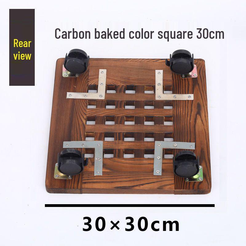 Bonsai Wood Flower Stand with Wheels | Square/Round Anti-Corrosion Elevated Pot Tray for Indoors