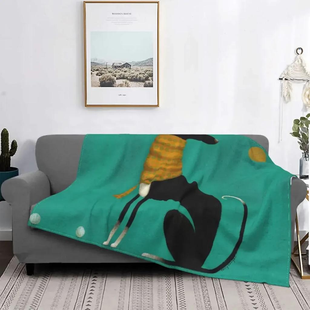 The Whippet Blanket Soft Flannel Fleece Warm Greyhound Sighthound Dog Throw Blankets for Office Bedding Couch Bedspreads