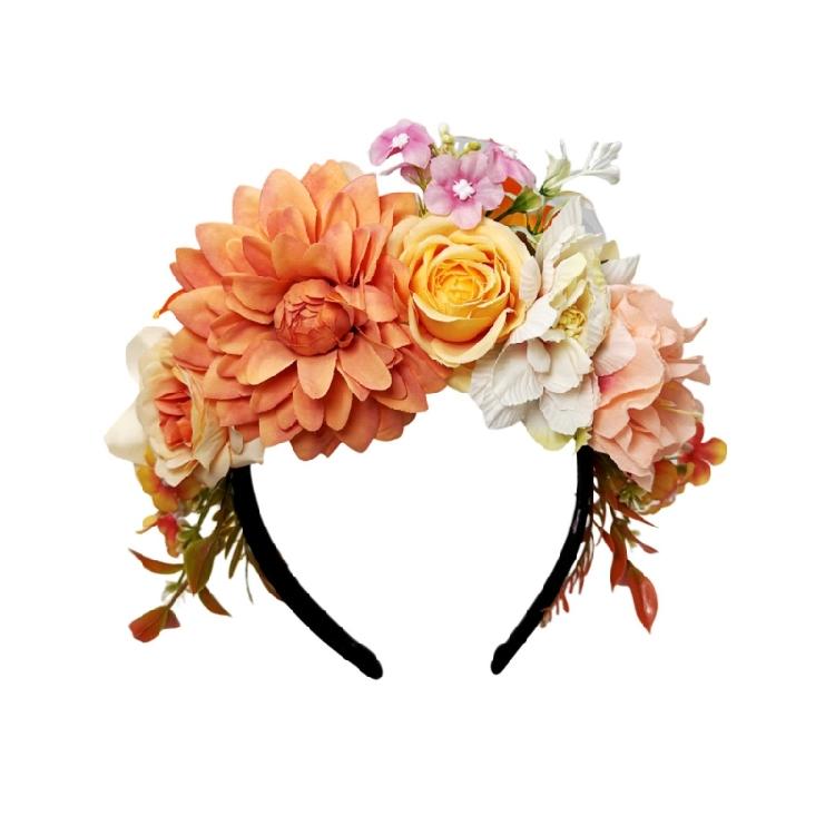 Comfortable Fabric Floral Headbands For Women Adjustable Hair Accessory With Realistic Flowers Ideal For Daily Use Event Weddings