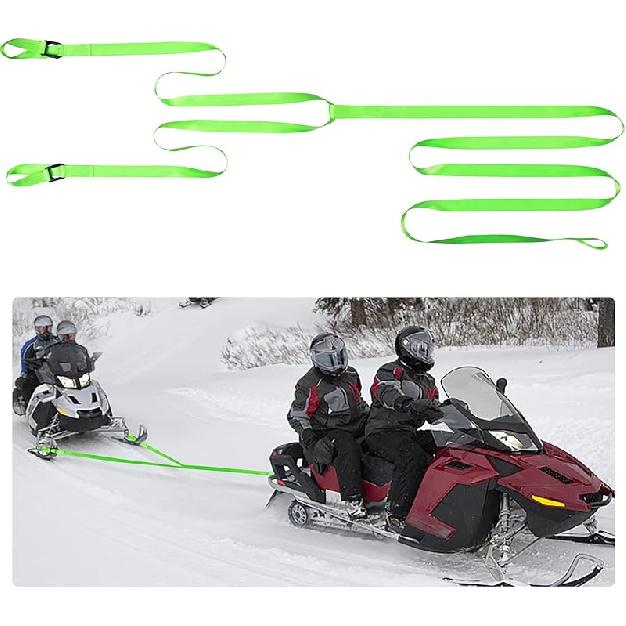 Moonoom 17.5Ft Heavy Snowmobile Tow Strap With Two Hook,400Kg Break Strength Reinforced Emergency Off Tow Rope,Snowmobile Accessories,Safety Kit For